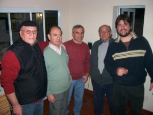 Obdulio Schettino junto a integrantes de LT36 Radio Chacabuco.