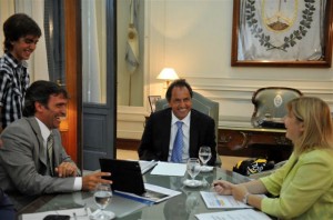 Skansi, Scioli y Alvarez Rodríguez.