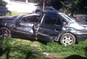 Estado en que quedó el Peugeot que conducía el vecino de Mercedes y que falleciera.