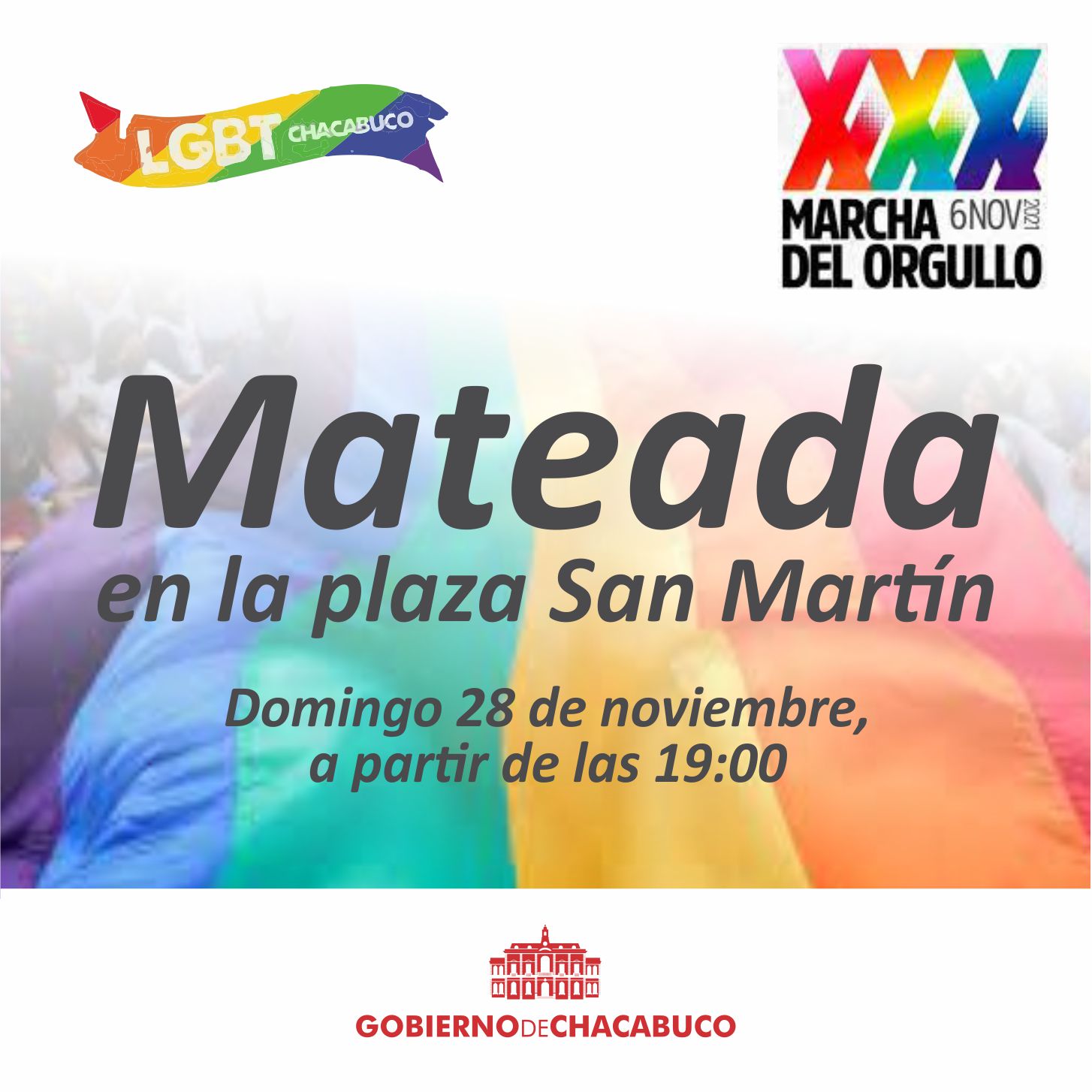 Mateada por la XXX Marcha del Orgullo en plaza San Martín de Chacabuco -  Radio Sobre Nivel